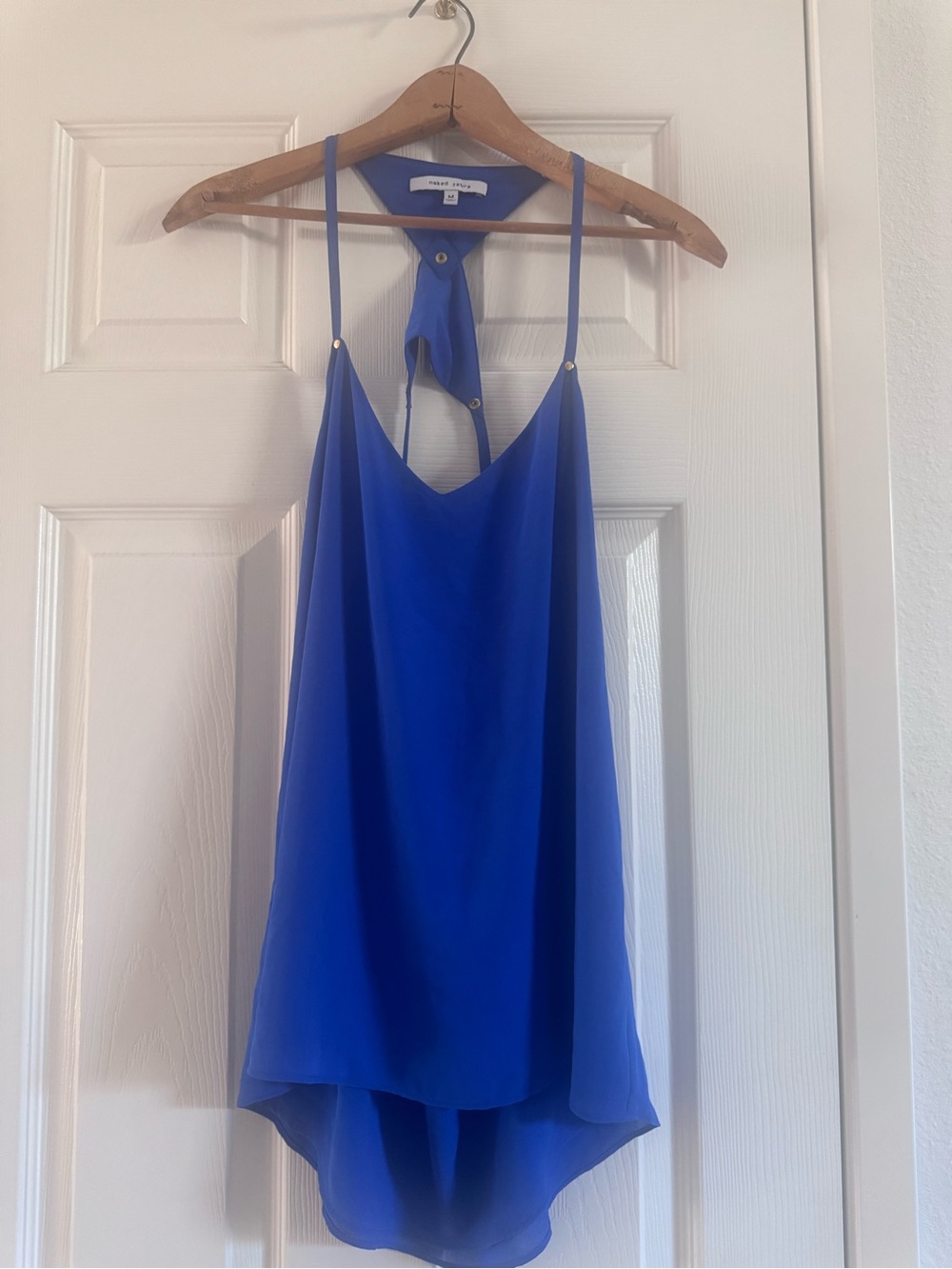 Naked Zebra Cobalt Blue Halter-Back Spaghetti Strap Camisole